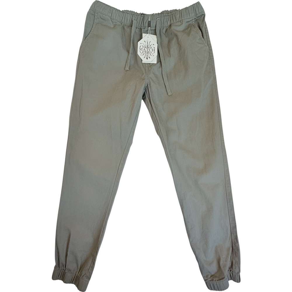 Matchstick Jogger Pants Mens XXL/36 Green Drawstring Elastic Waist Cotton